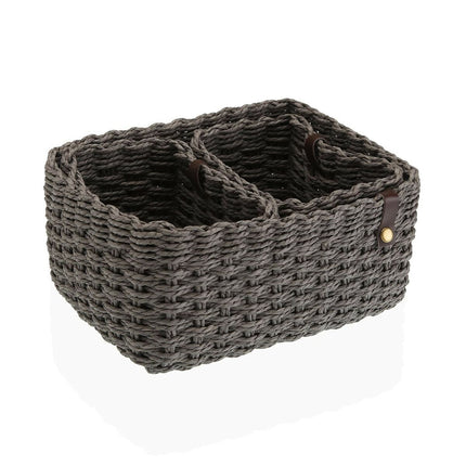Korb-Set Versa Grau Papier 19 x 12 x 26 cm