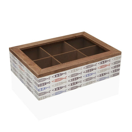 Teebox Versa Fish Holz 17 x 7 x 24 cm