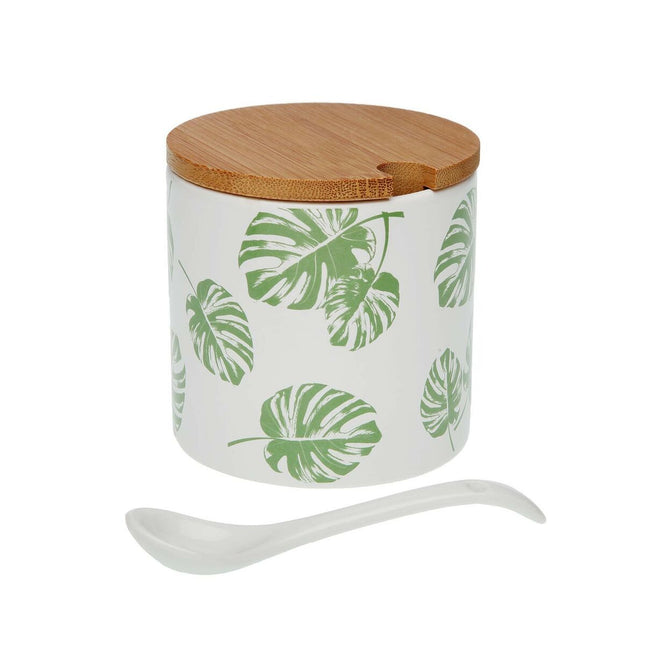 Zuckerdose Versa Shelly grün 8 x 8 x 8 cm aus Keramik