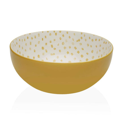 Salatschüssel Versa Gelb 22,5 x 9 x 22,5 cm aus Keramik Porzellan