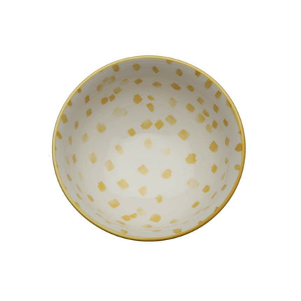 Salatschüssel Versa Gelb 22,5 x 9 x 22,5 cm aus Keramik Porzellan