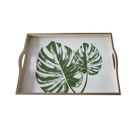 Schale Versa Shelly grün Holz MDF 30 x 5 x 45 cm