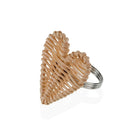 Serviettenring Versa Rattan Herz Metall 5,3 x 4,7 x 5,3 cm