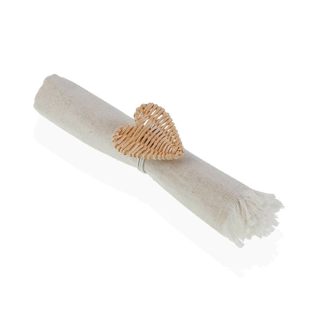 Serviettenring Versa Rattan Herz Metall 5,3 x 4,7 x 5,3 cm