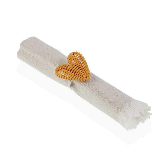 Serviettenring Versa Rattan Herz Metall 5,3 x 4,7 x 5,3 cm