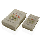 Dekorative Box Versa Buch Blomster Leinwand Holz MDF 7 x 27 x 18 cm