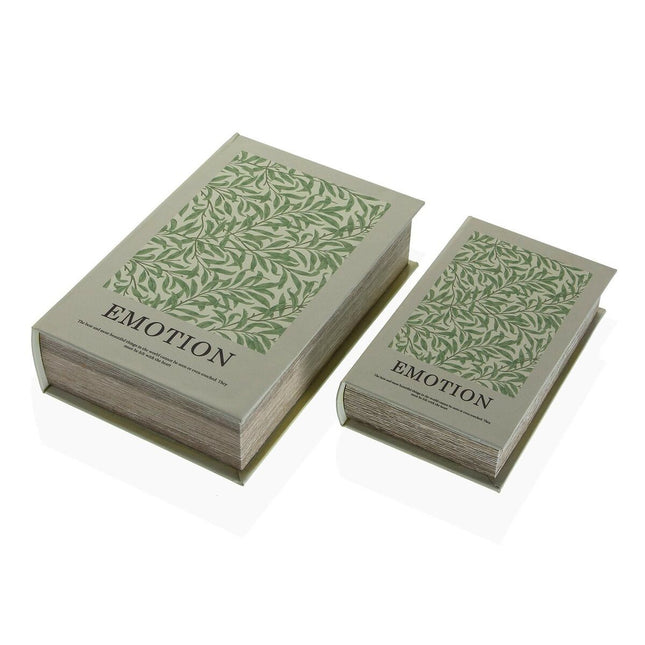 Dekorative Box Versa Emotion Buch Leinwand Holz MDF 7 x 27 x 18 cm