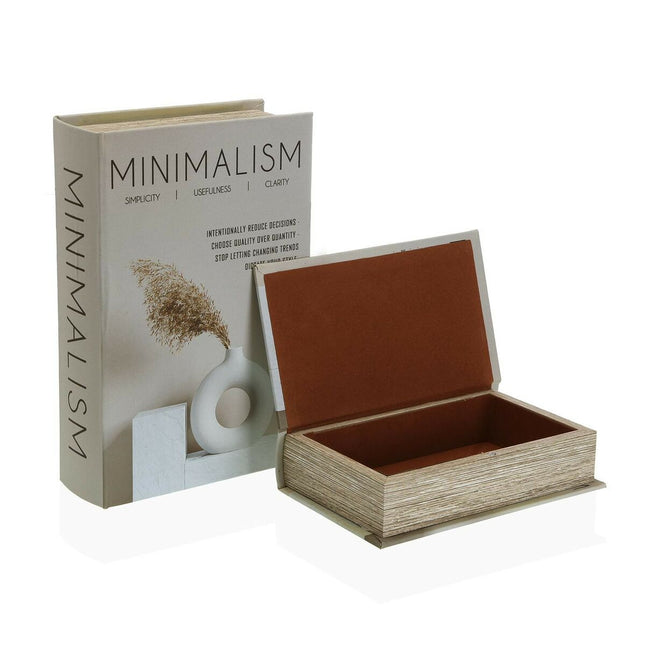 Dekorative Box Versa Minimalism Buch Leinwand Holz MDF 7 x 27 x 18 cm