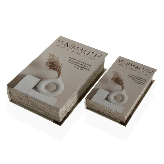 Dekorative Box Versa Minimalism Buch Leinwand Holz MDF 7 x 27 x 18 cm