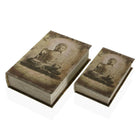 Dekorative Box Versa Buch Buddha Leinwand Holz MDF 7 x 27 x 18 cm