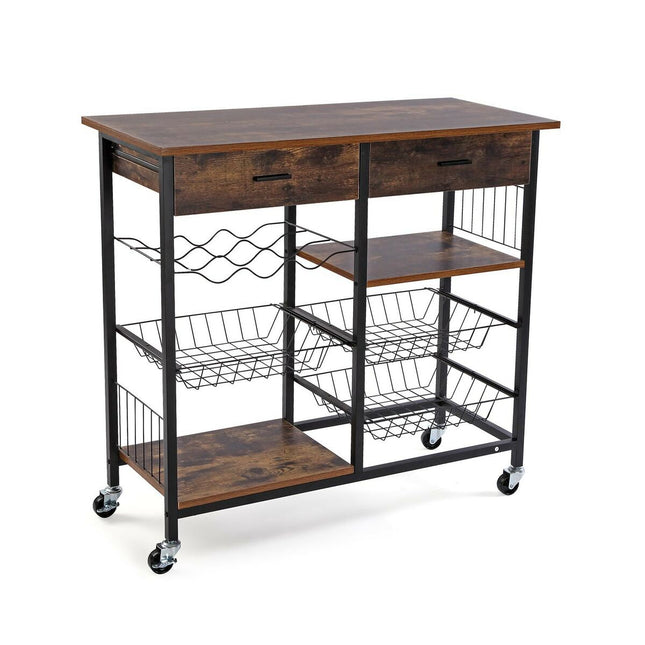 Küchenwagen Versa Braun Holz MDF 40 x 85 x 90 cm