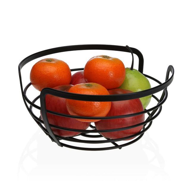 Obstschale Versa Schwarz Metall Stahl 24,2 x 12 x 27 cm