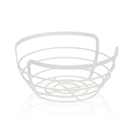 Obstschale Versa Weiß Metall Stahl 24,2 x 12 x 27 cm