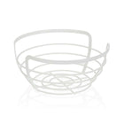 Obstschale Versa Weiß Metall Stahl 24,2 x 12 x 27 cm