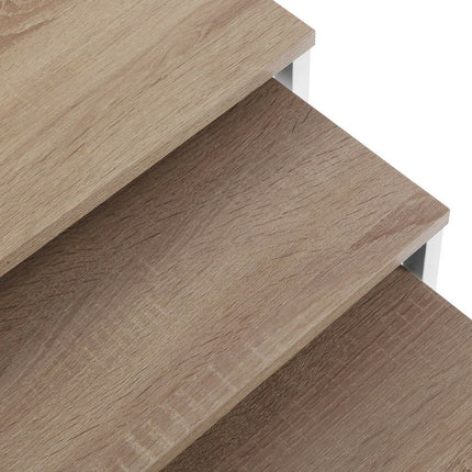 Set mit 3 Tischen Versa Weiß Metall Holz MDF 30 x 60 x 46 cm
