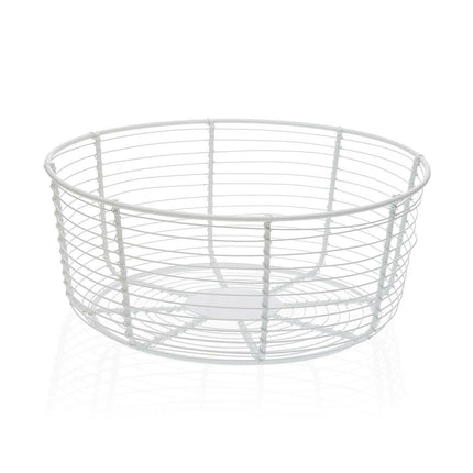 Obstschale Versa Weiß Metall aus Keramik Stahl 26 x 11 x 26 cm