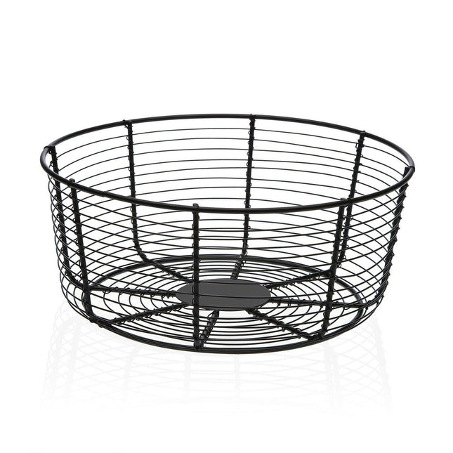 Obstschale Versa Schwarz Metall aus Keramik Stahl 26 x 11 x 26 cm