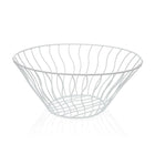 Obstschale Versa Weiß Metall aus Keramik Stahl 28 x 11,5 x 28 cm