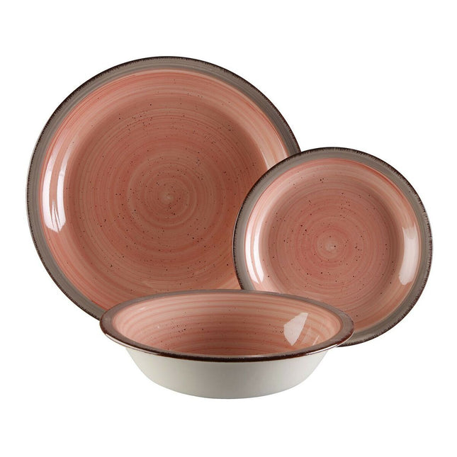 Geschirr Versa 18 Stücke Rosa Steingut 27 x 27 cm