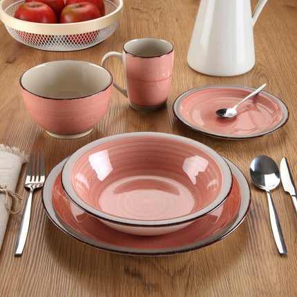 Geschirr Versa 18 Stücke Rosa Steingut 27 x 27 cm