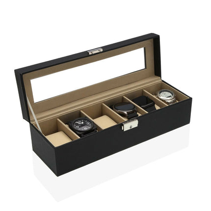 Uhrenbox Versa Schwarz Polypropylen Polyskin 10 x 9 x 32,5 cm