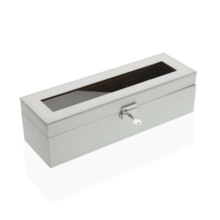 Uhrenbox Versa Weiß Polypropylen Polyskin 10 x 9 x 32,5 cm