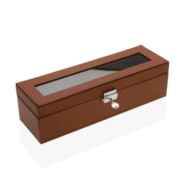 Uhrenbox Versa Braun Polypropylen Polyskin 10 x 9 x 32,5 cm