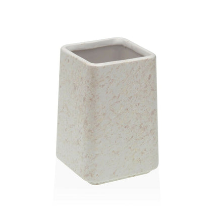 Zahnbürstenhalter Versa Weiß aus Keramik Kunststoff 7 x 10 x 7 cm