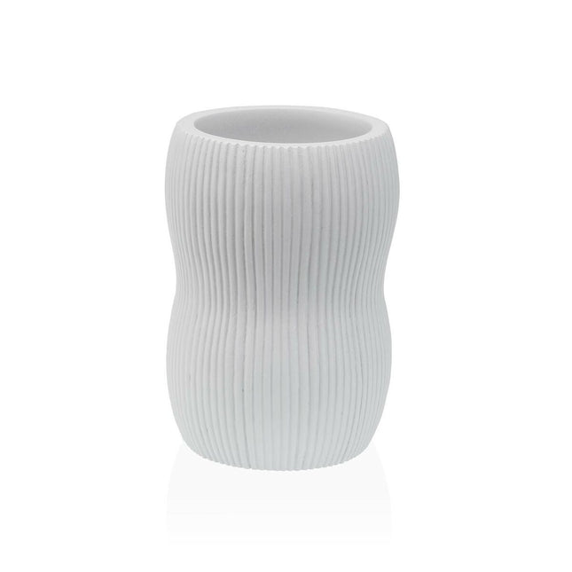 Zahnbürstenhalter Versa Weiß Harz 7,5 x 11 x 7,5 cm