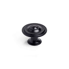Drehknopf Rei 3110 rund Mattierend Schwarz Metall 4 Stück (Ø 35 x 26 mm)