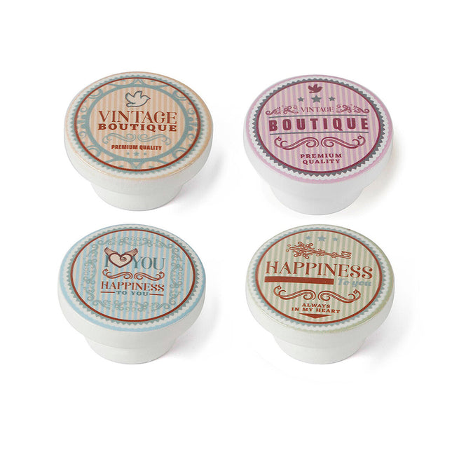 Drehknopf Rei m8 Ø 40 x 22 mm Buchenholz 4 Stücke Illustriert