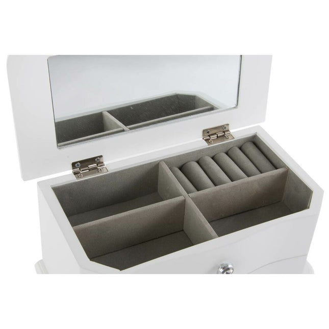 Box-Schmuckkästchen DKD Home Decor Spiegel Samt Romantisch Holz MDF (24 x 14 x 14 cm)