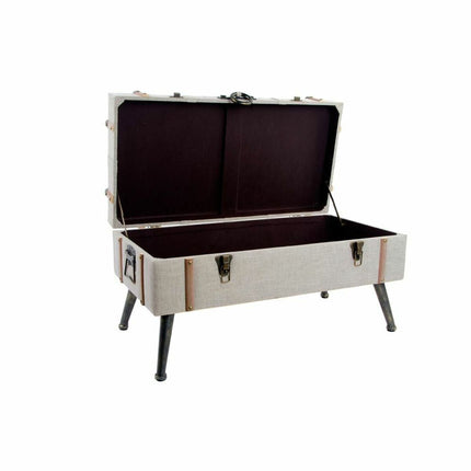 Barhocker DKD Home Decor   Schwarz Beige Leinen Holz MDF (82 x 42 x 43 cm)