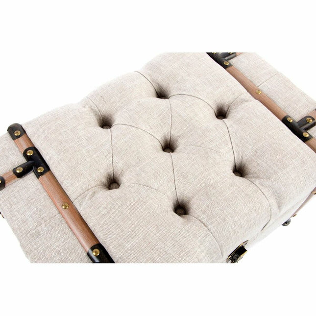 Barhocker DKD Home Decor   Schwarz Beige Leinen Holz MDF (62 x 42 x 43 cm)