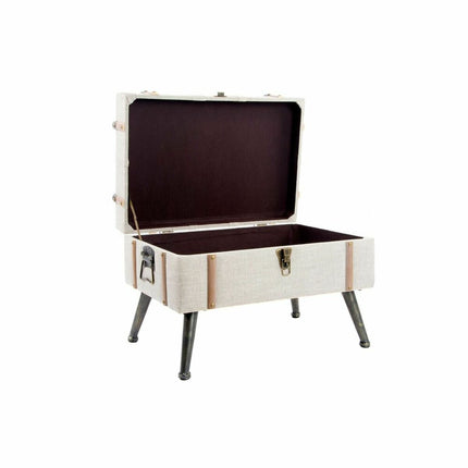 Barhocker DKD Home Decor   Schwarz Beige Leinen Holz MDF (62 x 42 x 43 cm)