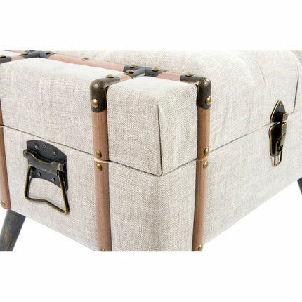 Barhocker DKD Home Decor   Schwarz Beige Leinen Holz MDF (62 x 42 x 43 cm)