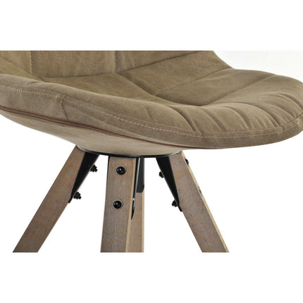 Esszimmerstuhl DKD Home Decor Polyester Baumwolle Holz (47 x 55 x 85 cm)