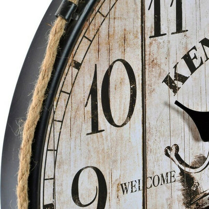 Wanduhr DKD Home Decor 50 x 4,5 x 71 cm Schwarz Metall Holz Weiß (2 Stück)