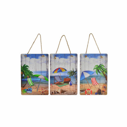 Wanddekoration DKD Home Decor 20 x 1,6 x 30 cm Strand Mediterraner (3 Stücke)