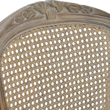 Esszimmerstuhl DKD Home Decor Holz Stoff Rattan (53 x 49 x 95 cm)