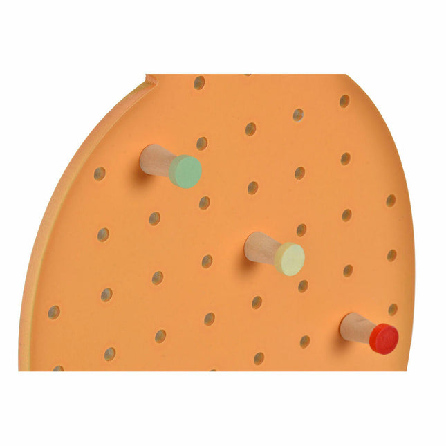 Garderobe DKD Home Decor 21,5 x 1 x 37,5 cm Holz Orange Ananas Tropical