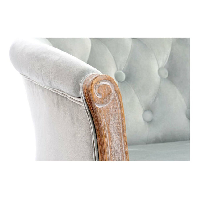 Sessel DKD Home Decor Grau Polyester Kautschukholz (62 x 58 x 69 cm)