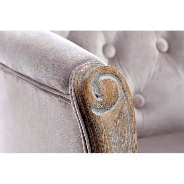 Sessel DKD Home Decor Polyester Kautschukholz Hellrosa (62 x 58 x 69 cm)