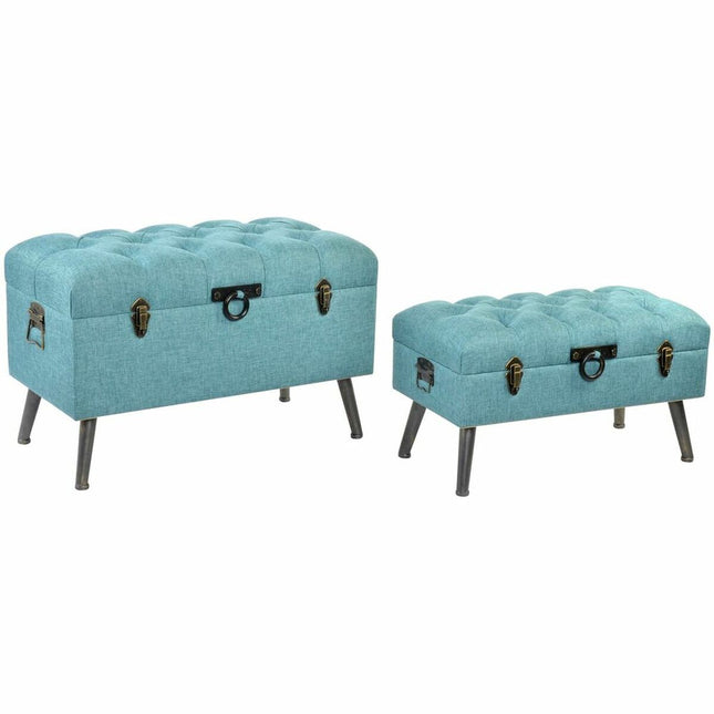 Barhocker DKD Home Decor   Metall Polyester Marineblau Holz MDF (81 x 41 x 52 cm)