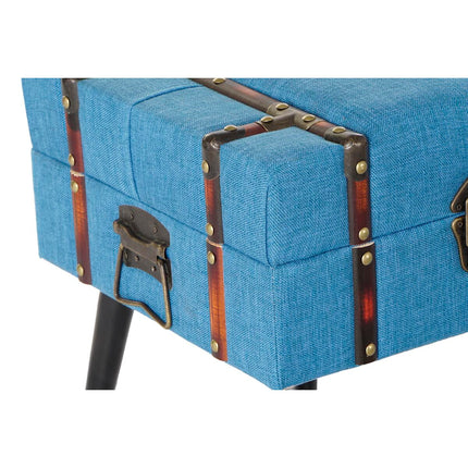 Barhocker DKD Home Decor   Metall Polyester Marineblau Holz MDF (102 x 42 x 40 cm)