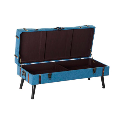Barhocker DKD Home Decor   Metall Polyester Marineblau Holz MDF (102 x 42 x 40 cm)