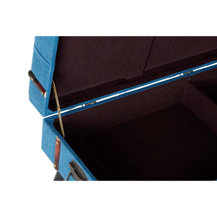 Barhocker DKD Home Decor   Metall Polyester Marineblau Holz MDF (102 x 42 x 40 cm)