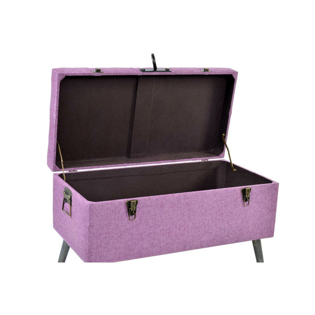 Hocker DKD Home Decor   Metall Polyester Pink Holz MDF (81 x 42 x 52 cm)