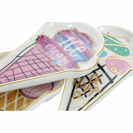 Ablageschale DKD Home Decor Eiscreme (3 Stücke) (Restauriert A)