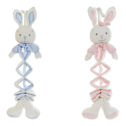 Plüschtier DKD Home Decor 19 x 8 x 27 cm Rosa Hase Himmelsblau Musikalisch (2 Stück) (2 pcs)
